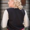 Ladies Sweat College Jacke - schwarz – Bild 2