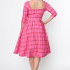 LAMAR SWING KLEID PINK/ROT KARIER – Bild 2