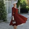 Maple Maroon Floral Swing Dress – Bild 5