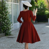 Maple Maroon Floral Swing Dress – Bild 2