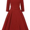 Maple Maroon Floral Swing Dress – Bild 7