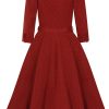 Maple Maroon Floral Swing Dress – Bild 8