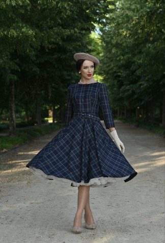 Cece Tartan Swing Dress