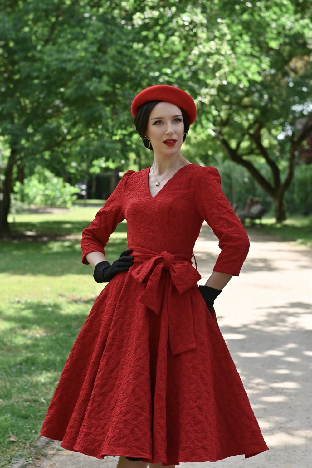 Lettie Embossed Swing Dress – Bild 3